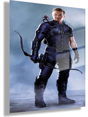 Gaagart Temperli Gerçek Cam Tablo Film Karakteri Hawkeye ve Ok
