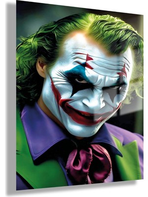Gaagart Temperli Gerçek Cam Tablo Film Karakteri Yakın Çekim Joker