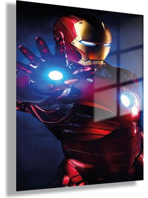 Gaagart Temperli Gerçek Cam Tablo Film Karakteri Iron Man Görseli