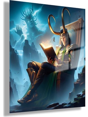 Gaagart Temperli Gerçek Cam Tablo Film Karakteri Uzak Çekim Loki