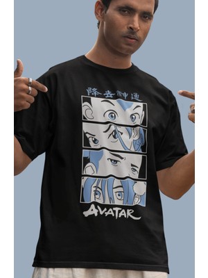 Fuddy Moda Avatar Aang Katara Sokka Beifong Baskılı T-Shirt Unisex Avatar Dizi Karakterleri Baskılı T-Shirt