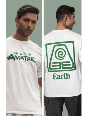 Fuddy Moda Avatar Toprak Krallığı Sırt Baskılı T-Shirt, Unisex The Last Airbender Baskılı Tişört