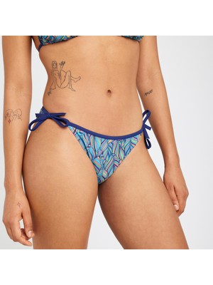 Olaian Kadın İpli Bikini Altı - Turkuaz - Geometrik Desenli - SOFY
