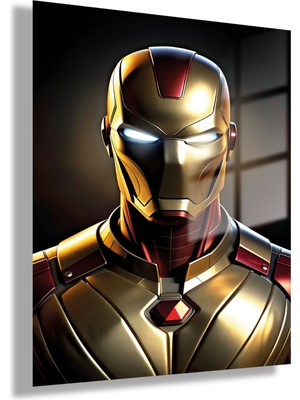 Gaagart Temperli Gerçek Cam Tablo Film Karakteri Iron Man Portresi