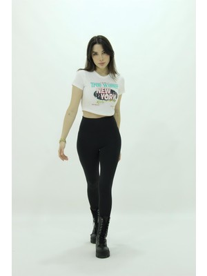 Setuland 90's Eskitme Baskılı Crop T-Shirt