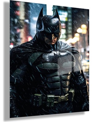 Gaagart Temperli Gerçek Cam Tablo Film Karakteri Batman Portresi