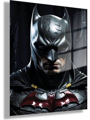 Gaagart Temperli Gerçek Cam Tablo Film Karakteri Yakın Çekim Batman