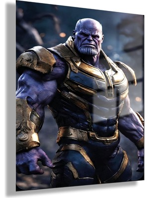 Gaagart Temperli Gerçek Cam Tablo Film Karakteri Thanos Portresi