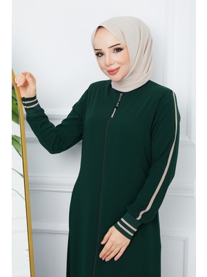 Moda Esre Esre Giyim Tesettür Giyim Medine Ipeği Ribana Manşetli Spor Ferace