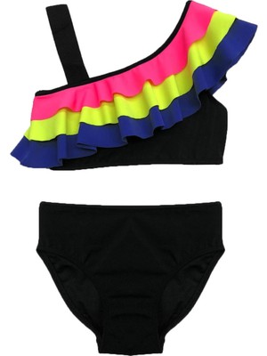 Renkli volanlı kız çocuk bikini takım DB200617BT