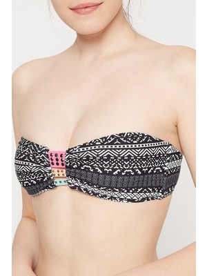 Deep Beach BASKILI RENKLİ BİYELİ BIKINI ÜST DB200591BU