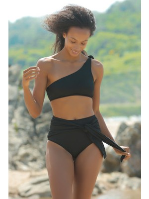 Siyah Bağlamalı Toparlayıcı Bikini Takım DB200552BT