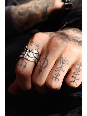 CAPO By Aytaç Yamaç Mikail Melek Ayarlanabilir Eskitme Gümüş Kaplama Yüzük