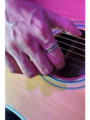 CAPO By Aytaç Yamaç Alyans Figürlü Ince Ayarlanabilir Eskitme Gümüş Kaplama Yüzük Yüzük