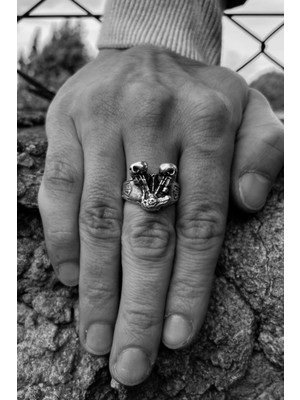 CAPO By Aytaç Yamaç Motorcu Tarzı Kurukafalı Piston Motor Ayarlanabilir Yüzük