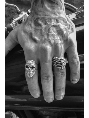 CAPO By Aytaç Yamaç Hipster Punk Kurukafa Iskelet 2'li Yüzük Seti