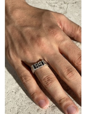 CAPO By Aytaç Yamaç 1991 Rakamlı Yazılı Ayarlanabilir Eskitme Gümüş Kaplama Yüzük