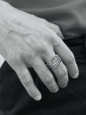 CAPO By Aytaç Yamaç Denizci Tarzı Yelkenli Mühür Ayarlanabilir Gümüş Kaplama Yüzük