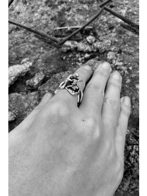 CAPO By Aytaç Yamaç Antik Tanrı Tanrıça Zeus Hera Heykel Figürlü Ayarlanabilir Eskitme Gümüş Kaplama Yüzük