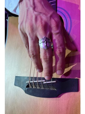 CAPO By Aytaç Yamaç Haç Figürlü Şövalye Yüzük Ayarlanabilir Erkek Yüzük