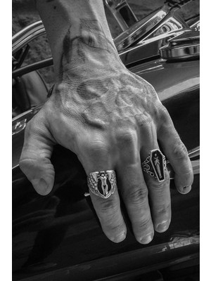 CAPO By Aytaç Yamaç Melek ve Ölüm 2'li Ayarlanabilir Erkek Yüzük Set