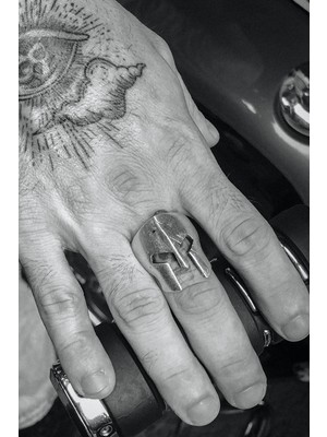 CAPO By Aytaç Yamaç Capo Şövalye Motorcu Tarzı Ayarlanabilir Erkek Yüzük