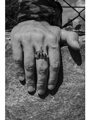 CAPO By Aytaç Yamaç Kurukafa Parmak Hiphop Motorcu Ayarlanabilir Erkek Yüzük