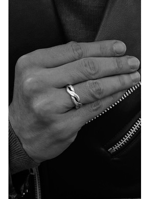 CAPO By Aytaç Yamaç Burgu Zincir Ayarlanabilir Eskitme Motorcu Tarzı Erkek Yüzük