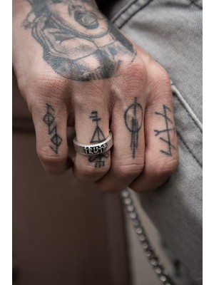 CAPO By Aytaç Yamaç Ince Truth Ayarlanabilir Eskitme Gümüş Kaplama Yüzük