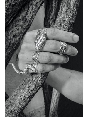 CAPO By Aytaç Yamaç Yılan Figürlü 4 Parmak Yüzük Seti