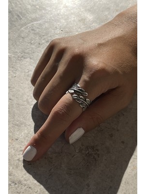 CAPO By Aytaç Yamaç Boho Tüy Figürlü Ayarlanabilir Motorcu Tarzı Eskitme Yüzük