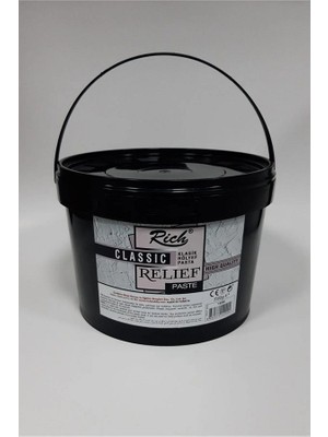 Rich Klasik Beyaz Rölyef Pasta 3,5kg Su Bazlı Dayanıklı Boya Çalışmaları İçin