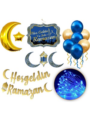 Tekno Trust Mavi Hoşgeldin Ya Şehri Ramazan Lüx LED Işıklı Süs Seti