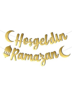 Tekno Trust Sarı Hoşgeldin Ramazan Kaligrafi Yazı Gold