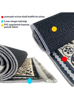 Tekno Trust Mavi Çocuk Seccadesi Namazlık Dokuma Halı Kaymaz Muslumana Seccade Polyester Dokuma Taban