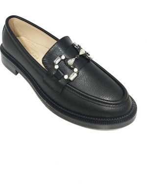 Comfort Shoes 233 Deri Trend Fashion Taşlı Kadın Babet