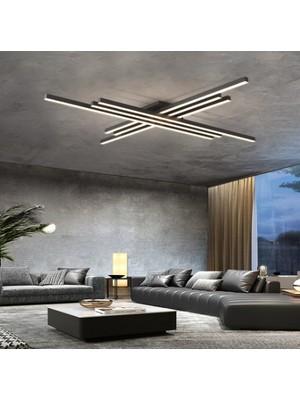 Zr Aydınlatma Siyah 100X100CM 3000K, Kumandalı, LED Tavan Lambası,avize,modern Aydınlatma,dekoratif Işık