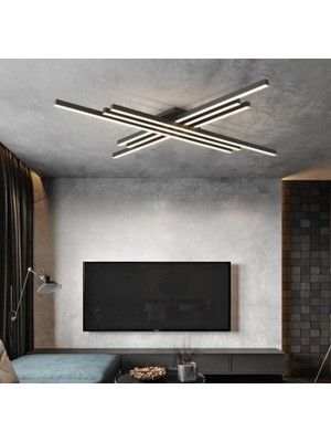 Zr Aydınlatma Siyah 100X100CM 3000K, Kumandalı, LED Tavan Lambası,avize,modern Aydınlatma,dekoratif Işık