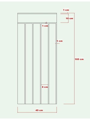 Woodhub Çok Renkli Dekoratif, Duvar Çıtası, Ahşap Duvar Paneli, Boyanabilir, Ham, Mdf, 45X105 ( 1 Adet)