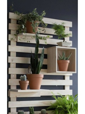 Woodhub Çok Renkli Duvara Asılan Ahşap Çiceklik