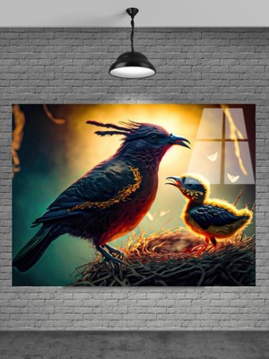 Meta Cam 3D Kuşlar Cam Tablo