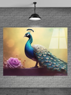 Meta Cam Tavus Kuşu Cam Tablo