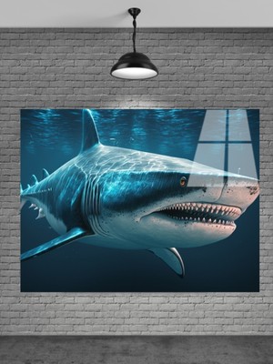 Meta Cam Köpek Balığı Cam Tablo