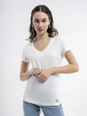 Loft Kadın T-Shirt Beyaz LF2036284