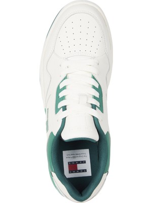 Tommy Hilfiger Beyaz - Yeşil Erkek Sneaker Tjm Leather Outsole Color