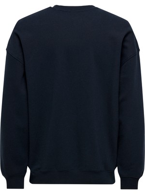 Only & Sons O Yaka Siyah Erkek Sweatshırt Onslawson Lıfe Vıntage Crew Neck Sw