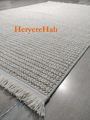 Eko Halı Motto Plain Beige Yumuşak Tuşeli Örgü Dokuma Modern Makine Halısı