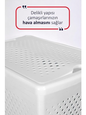 Ironika Slim Kirli Çamaşır Sepeti Banyo Seti Beyaz