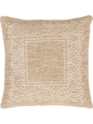 Inter Weaving Avanos Premium Jüt Görünümlü 2'li Yastık Kılıfı Kırlent Kılıfı Dokuma Yıkanabilir Fermuarlı 45X45 cm