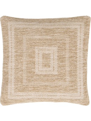 Inter Weaving Avanos Premium Jüt Görünümlü 2'li Yastık Kılıfı Kırlent Kılıfı Dokuma Yıkanabilir Fermuarlı 45X45 cm